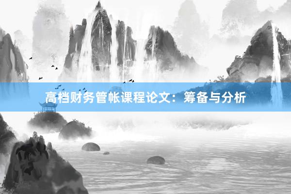 高档财务管帐课程论文：筹备与分析